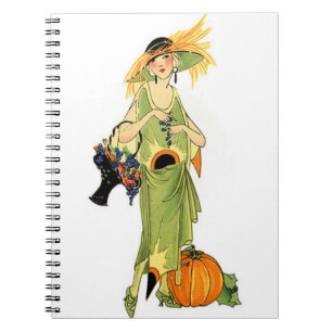 Flapper with pumpkin notebook