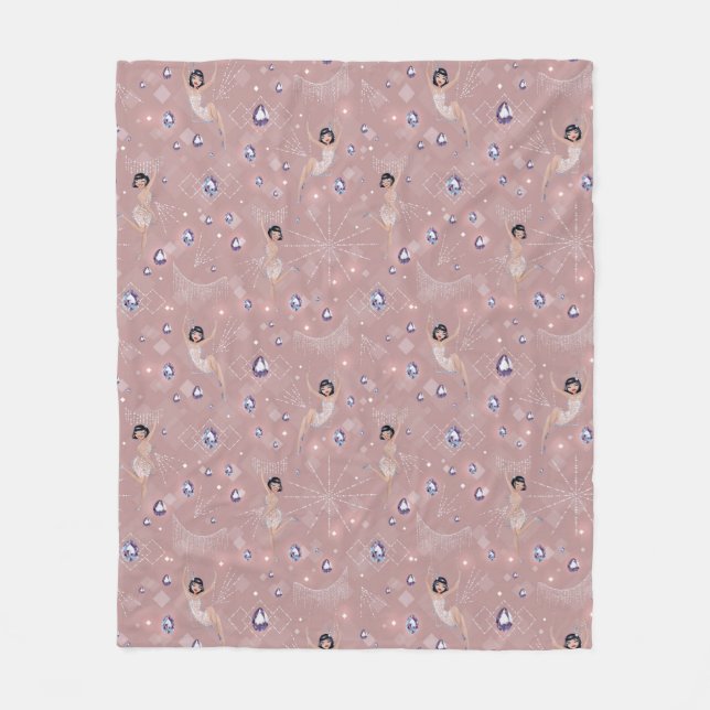 Flappers Lady Glam Fun Pink Design  Fleece Blanket (Front)