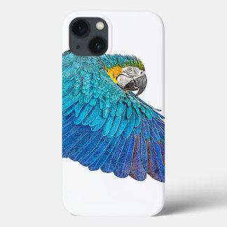 Flapping Blue and Yellow Macaw iPhone 13 Case