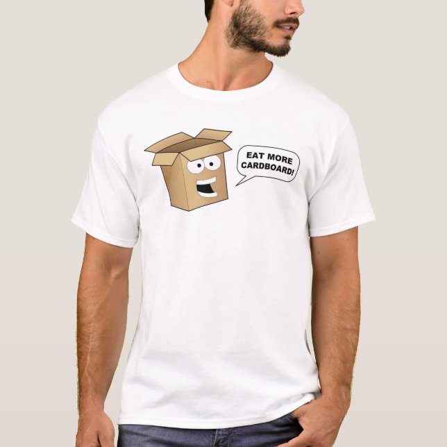 Flappy Says "Eat More Cardboard" T-Shirt (Front)