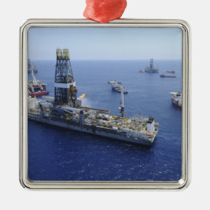 Flaring operations conducted by the drillship metal tree decoration