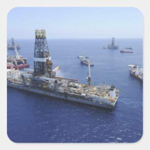 Flaring operations conducted by the drillship square sticker