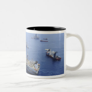 Flaring operations conducted by the drillship Two-Tone coffee mug