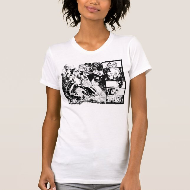 Flash and Green Lantern Panel 2 T-Shirt (Front)