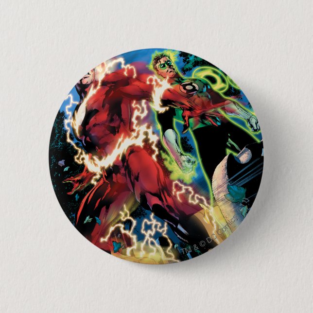 Flash and Green Lantern Panel 6 Cm Round Badge (Front)
