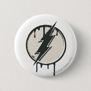 Flash Bolt Paint Grunge 6 Cm Round Badge