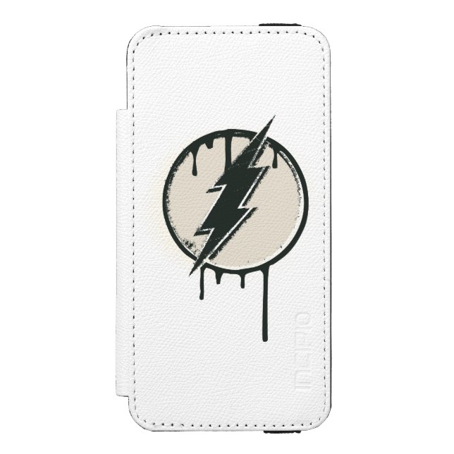 Flash Bolt Paint Grunge Incipio iPhone Wallet Case (Folio Front)