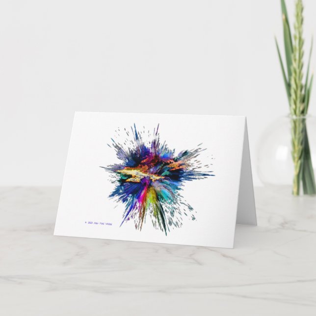 "Flash Feathers" Folded Greeting Card (Front)