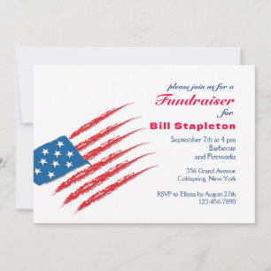 Flash Flag Political Fundraiser Invitation