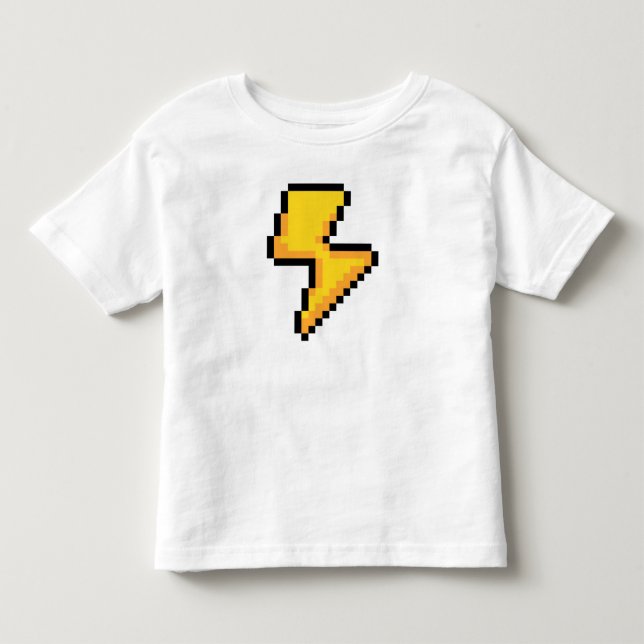 Flash! Lightening Bolt Pixel Style Novelty T-Shirt (Front)