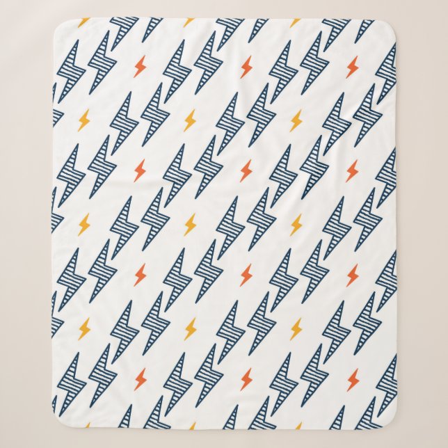 Flash. Lightning Bolts Seamless Pattern. Backgroun Sherpa Blanket (Front)