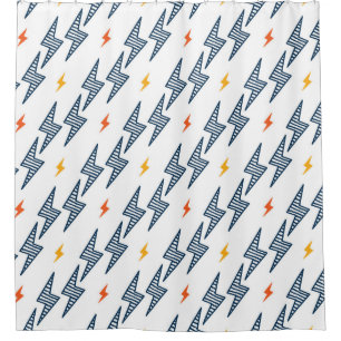 Flash. Lightning Bolts Seamless Pattern. Backgroun Shower Curtain