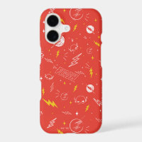 Flash Lightning Icon and Doodle Pattern