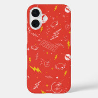 Flash Lightning Icon and Doodle Pattern