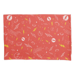 Flash Lightning Icon and Doodle Pattern Pillowcase