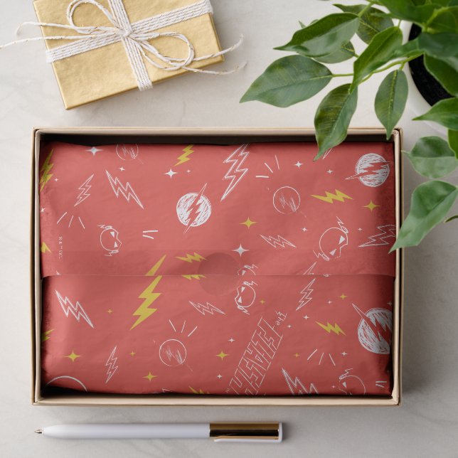 Flash Lightning Icon and Doodle Pattern Tissue Paper (Gift)