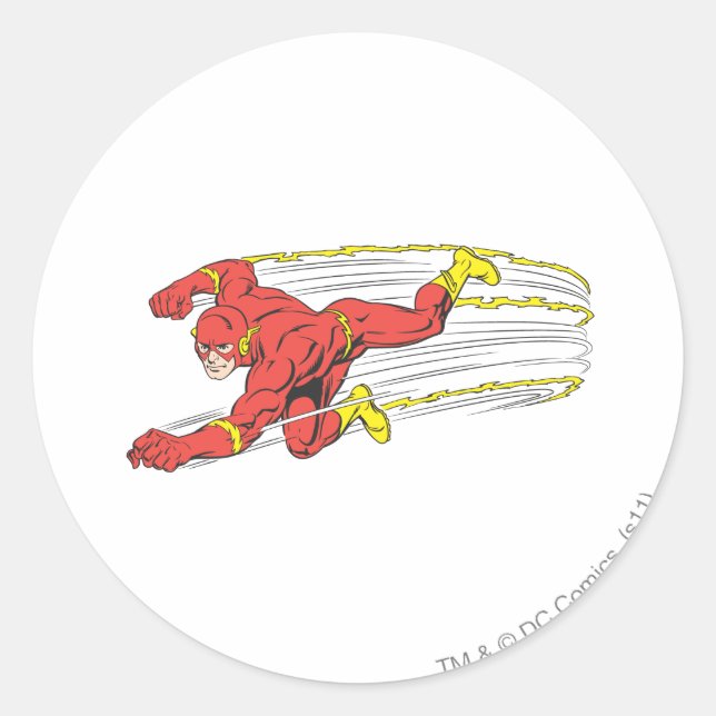 Flash Lunges Left Classic Round Sticker (Front)