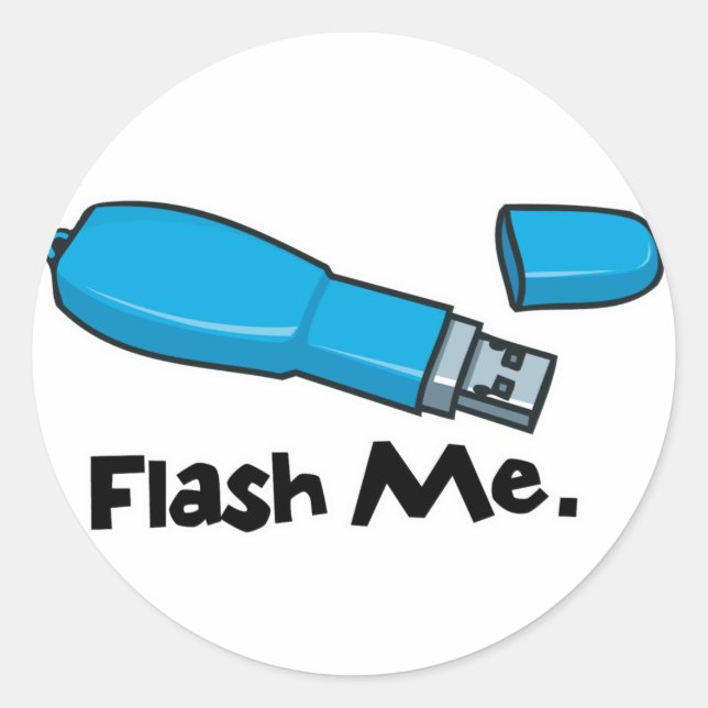 flash me flash drive design classic round sticker (Front)