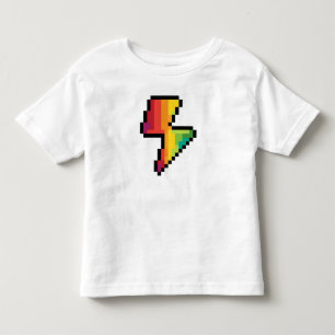 Flash Pixel Lightening Bolt in Rainbow Colours Toddler T-Shirt