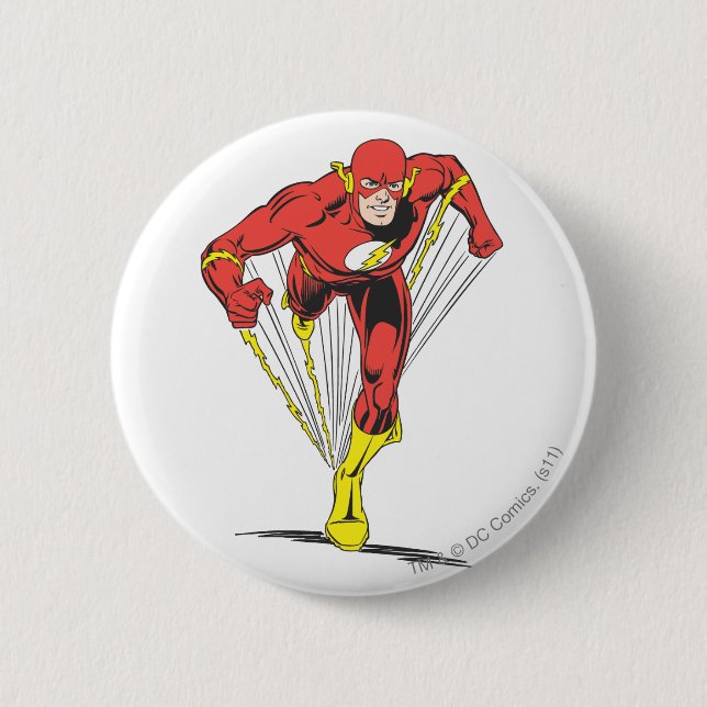 Flash Runs Forward 6 Cm Round Badge (Front)
