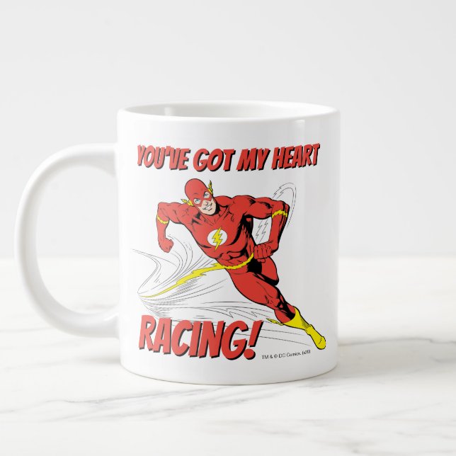Flash - You've Got My Heart Racing Valentine Large Coffee Mug (Left)