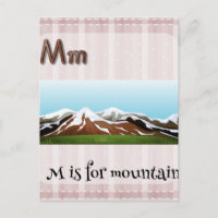 Flashcard letter M is for mountain