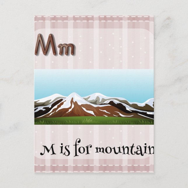 Flashcard letter M is for mountain Postcard (Front)
