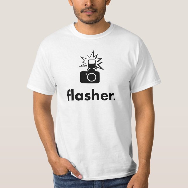 Flasher Photographer Camera T-Shirt (Front)