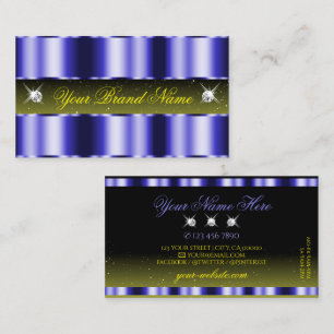 Flashy Blue Yellow Black Sparkle Jewels Stylish Business Card