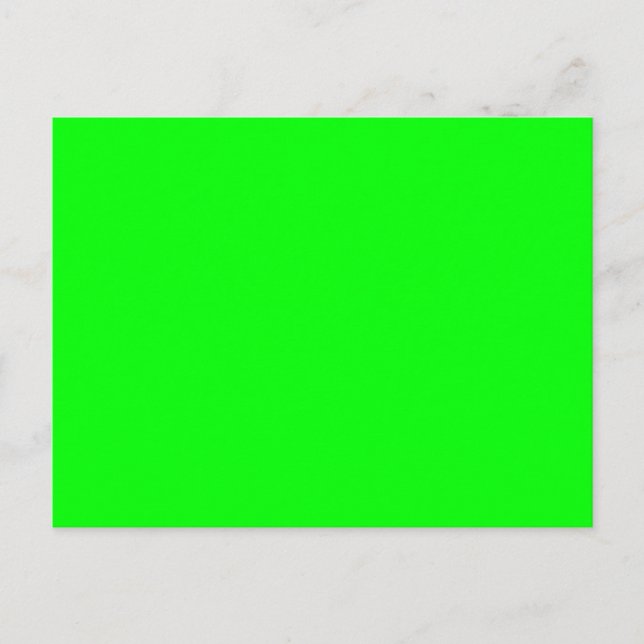 Flashy Bright Neon Green Accent Colour Postcard (Front)