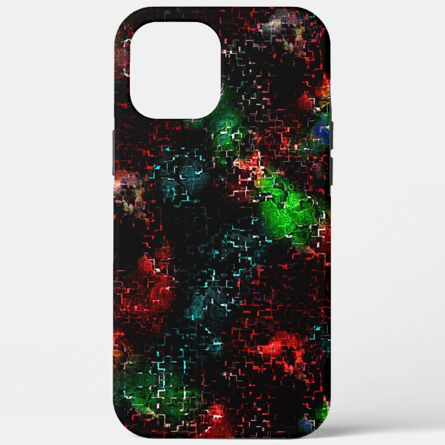 Flashy colour patches under dark and mosaic traces Case-Mate iPhone case (Back)