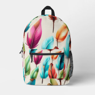 Flashy Feathers Printed Backpack