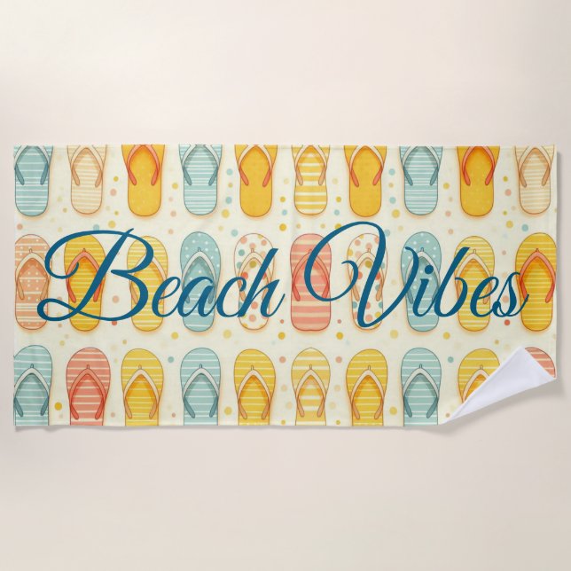Flashy Flip-flops  Beach Towel (Front)