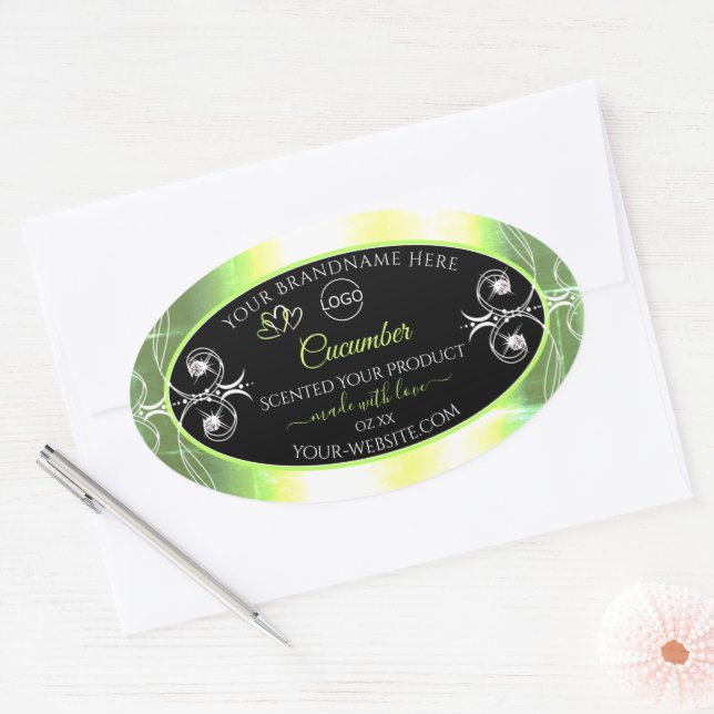 Flashy Light Green Black Product Label Jewels Logo (Envelope)