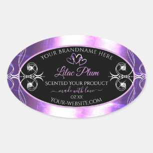 Flashy Light Purple Black Product Labels Diamonds