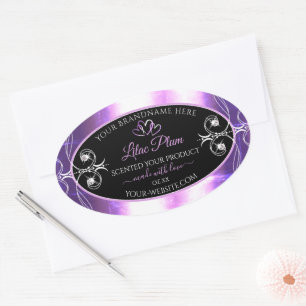Flashy Light Purple Black Product Labels Diamonds