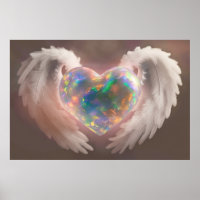 *~* Flashy Opal Heart Angel Wings AP78 