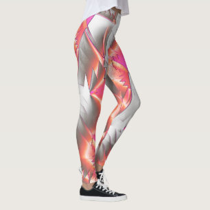 Flashy peach to pink, extremely rough digitalised leggings