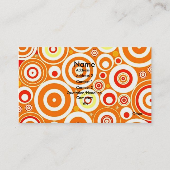 FLASHY PSYCHEDELIC BUSINESS CARDS - CALLING CARDS (Front)