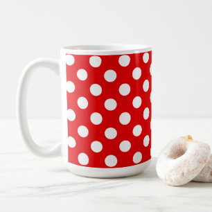 Flashy Red And Big White Polka Dots Coffee Mug