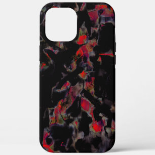 Flashy red blots on dark grey rocky base, texture  iPhone 12 pro max case