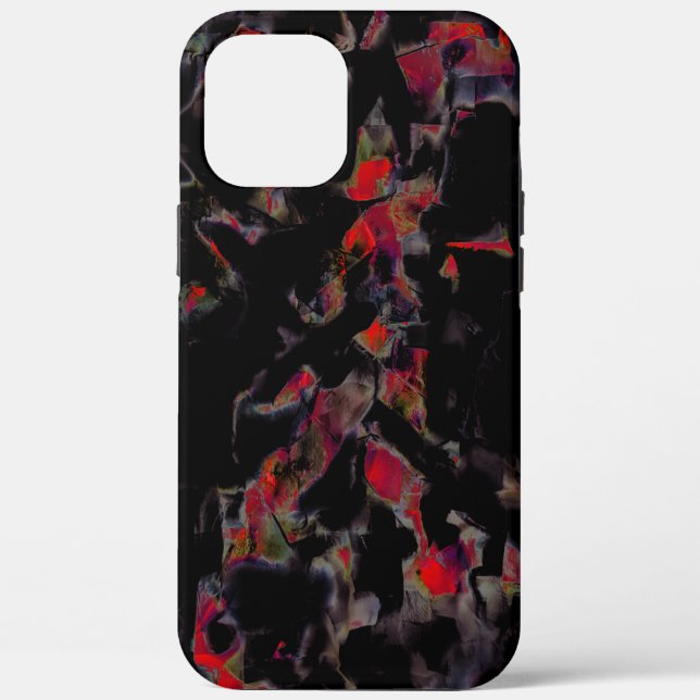 Flashy red blots on dark grey rocky base, texture  Case-Mate iPhone case (Back)