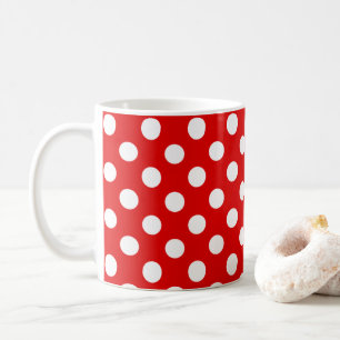 Flashy Red Mug With Big White Polka Dots