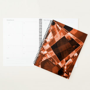 Flashy reddish brown inclined square or rectangles planner