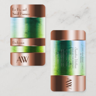 Flashy Rose Gold Box Glass Optics with Monogram  Business Card