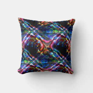 Flashy square coloured kaleidoscope with neon tone cushion