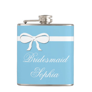 Flask Bridesmaid Gift aqua Wedding Personalised