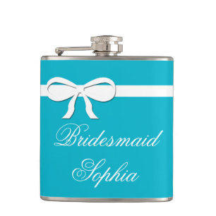 Flask Bridesmaid Gift blue Wedding Personalised