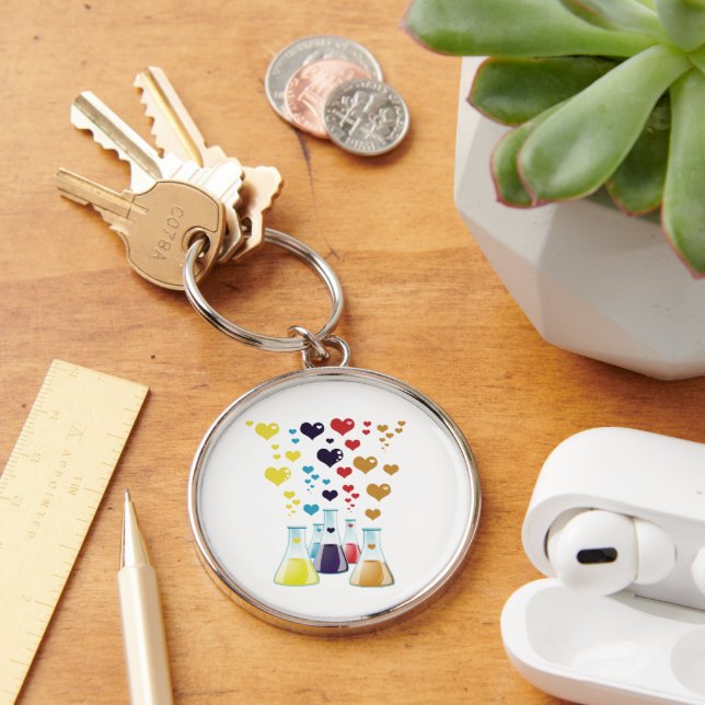 Flask, Erlenmeyer, Beaker, Chemistry, Laboratory Key Ring (Desk)