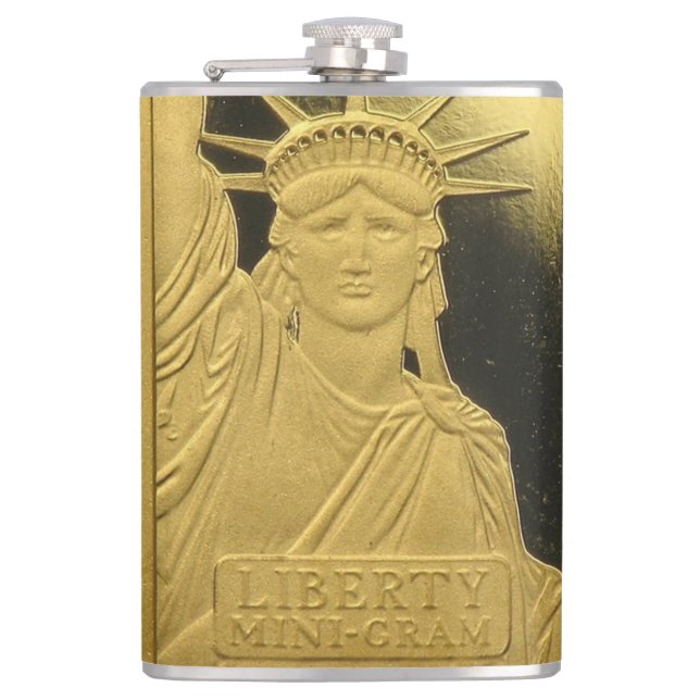 Flask - Gold Bar Liberty (Front)